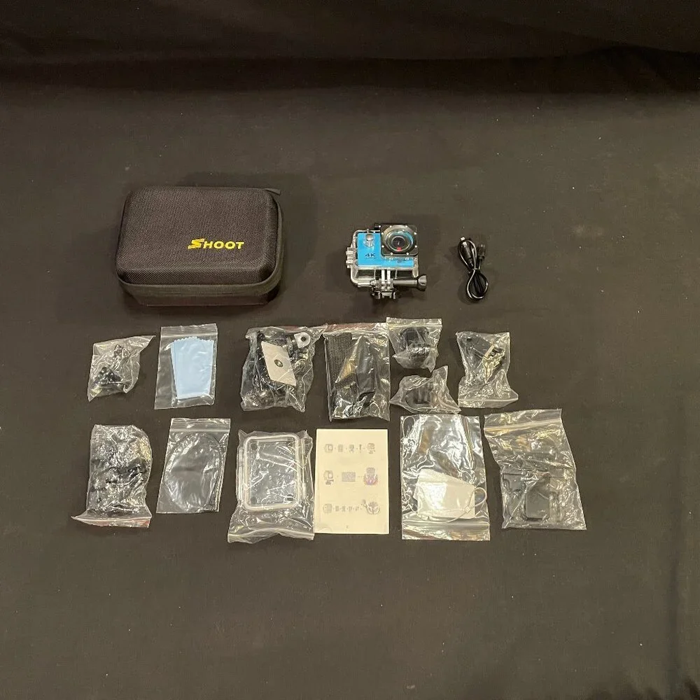 4k Action Camera With Hard Case And Accessories